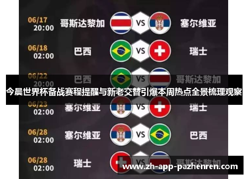 今晨世界杯备战赛程提醒与新老交替引爆本周热点全景梳理观察
